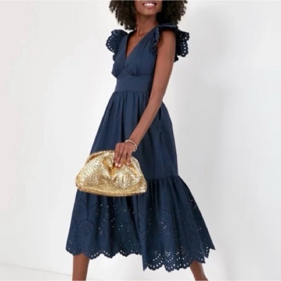 Tuckernuck Dresses & Skirts - Tuckernuck Hyacinth House Navy Marshall Eyelet Maxi Dress Size M